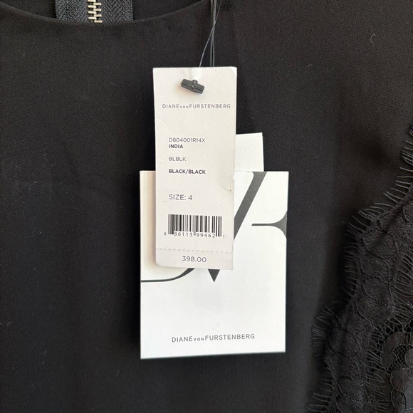 NWT DIANE VON FURSTENBERG Lace India Dress In Black, Size 4 - Picture 12 of 14